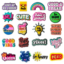 Motivational slogan Shoe Charms Pin for Crocs Accessories Charms Clogs Bubble Slides Shoe DIY Shoe Decoration Women Party Gifts