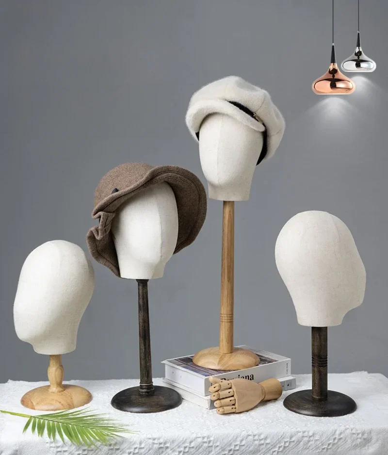 fabric-cover-mannequin-dummy-head-abstract-egghead-with-wood-stand-for-wigs-hats-display