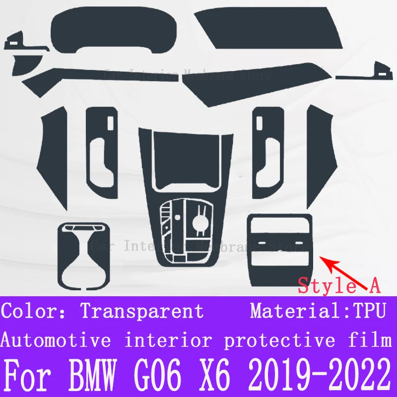 

For BMW X6 G06 2019 2020 2021 2022 Gearbox Panel Navigation Automotive Interior Screen Protective Film TPU Anti-Scratch Sticker