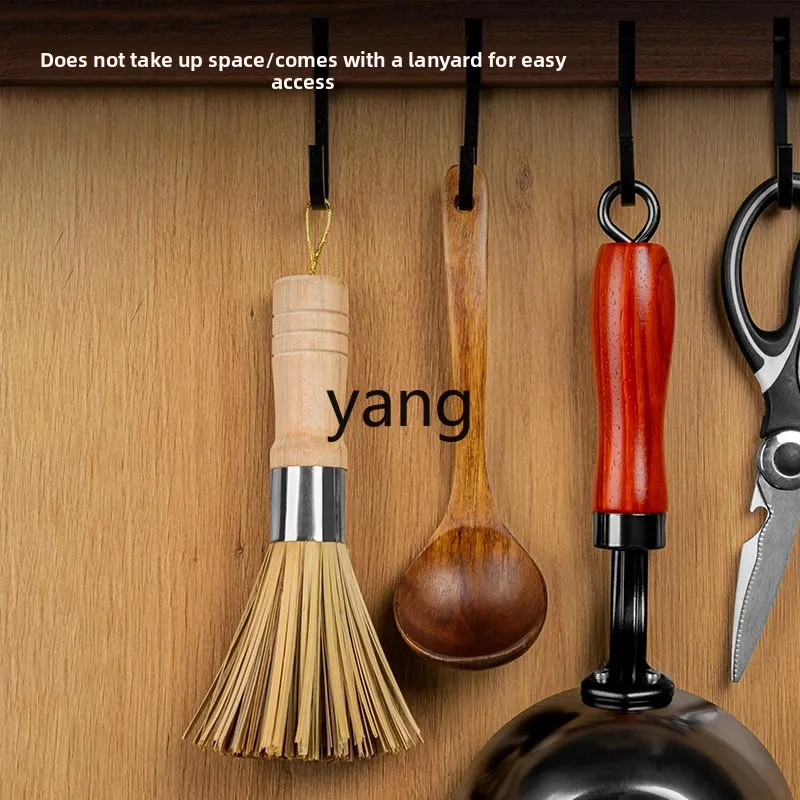 LH Natural Bamboo Brush Pot Scrubber Kitchen Brush Pot Cleaning Artifact Household Cleaning Bamboo Broom