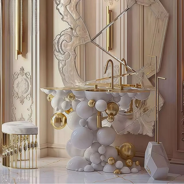 Top Quality Hotel Villa Stainless Steel Washbasin Household Bathroom Luxury Creative Spherical Bathroom Sink Customization