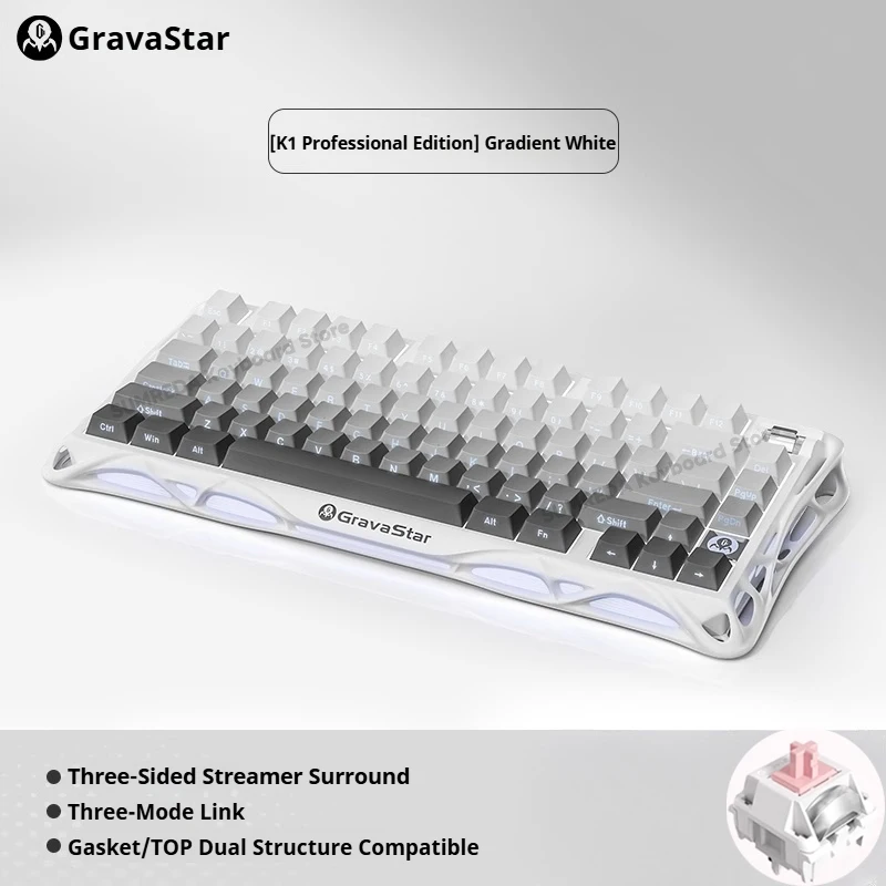 GravaStar M1 M2 Draadloze Muis Mercury K1 Toetsenbord Magnesiumlegering Hol ontwerp Bluetooth 2.4G Bedraad RGB Gaming PC Accessoires