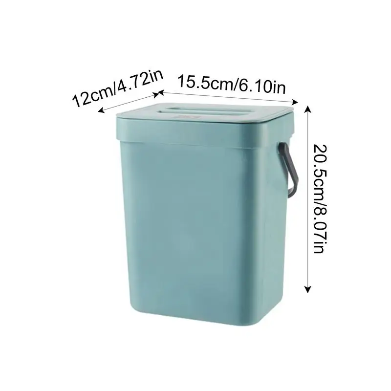 3L Hanging Trash Can With Lid Large Capacity Kitchen Recycling Garbage Basket Cabinet Door Bathroom Wall Mounted Trash