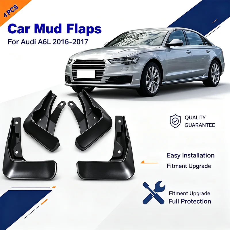 For Audi A6L 2016-2017 4Pcs Mud Flaps Splash Guards Front Rear Wheel Fender Mudguards Car Exterior Protection