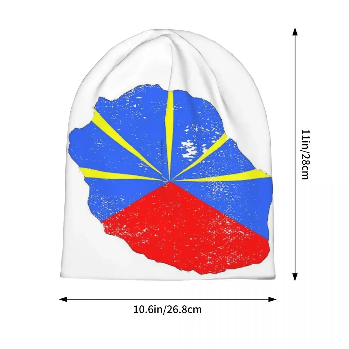 974 flaga wyspy Reunion ciepła czapka z dzianiny modna czapka z daszkiem jesienno-zimowa czapka typu beanie na świeżym powietrzu czapki dla mężczyzn kobiety dorosły