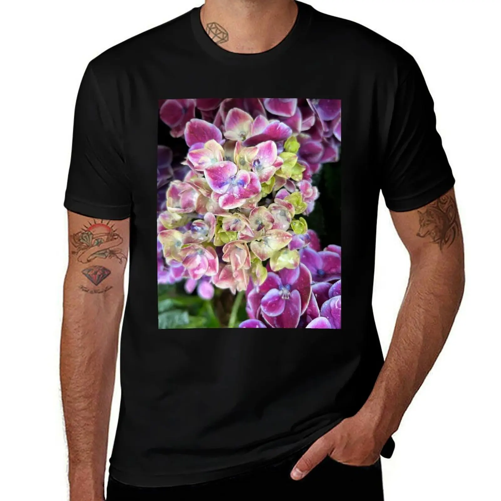 

Flowers raining in T-Shirt plus size tops Funny t-shirts boys whites Short sleeve tee T-shirts for men cotton