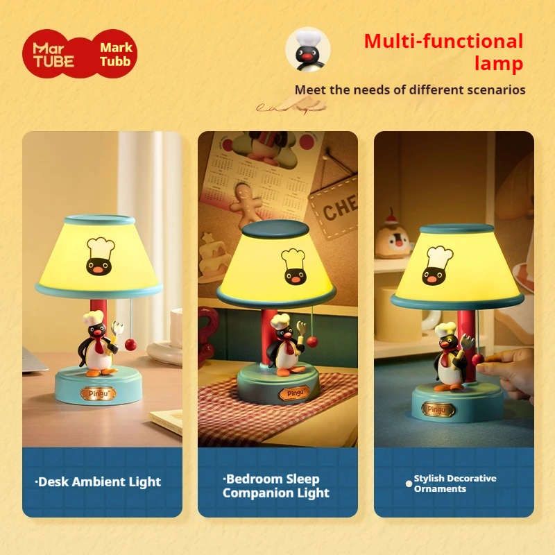 Martube حقيقية Pingu لمبة مكتب غرفة مصباح لتهيئة الجو النوم ضوء أنيمي الطرفية Pingu سطح المكتب الحلي الفتيات هدايا عيد