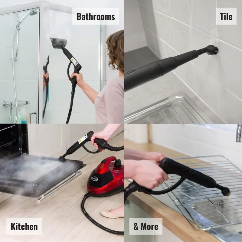 Steam Cleaner for Chemical-Free Cleaning, Multipurpose with Attachments, Portable, Multi-surface, For Carpets, Tiles, Bathrooms