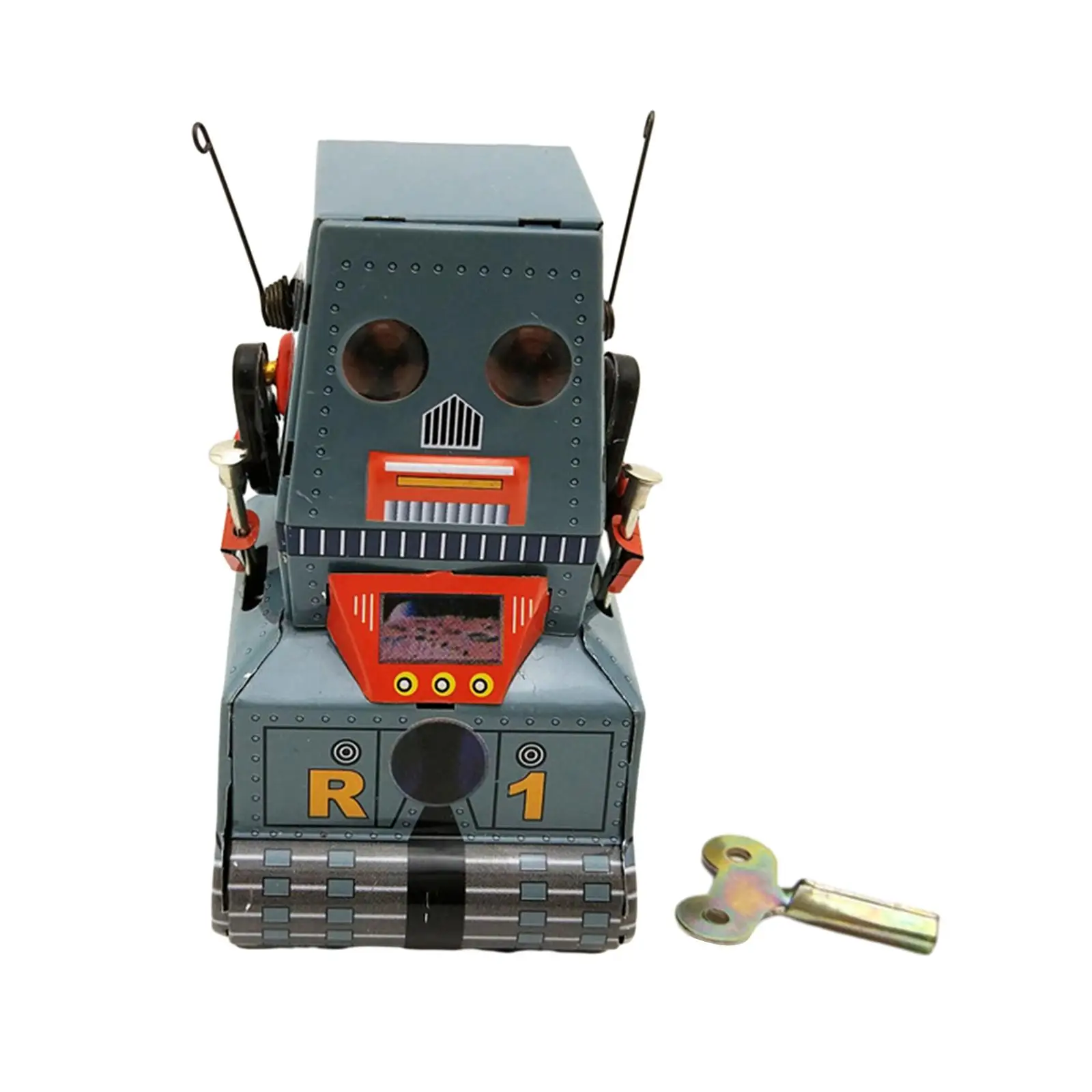 Robot Nakręcany Zabawka Półka na Książki Dekor Retro Kolekcjonerski Nowość Rekwizyt Fotograficzny dla