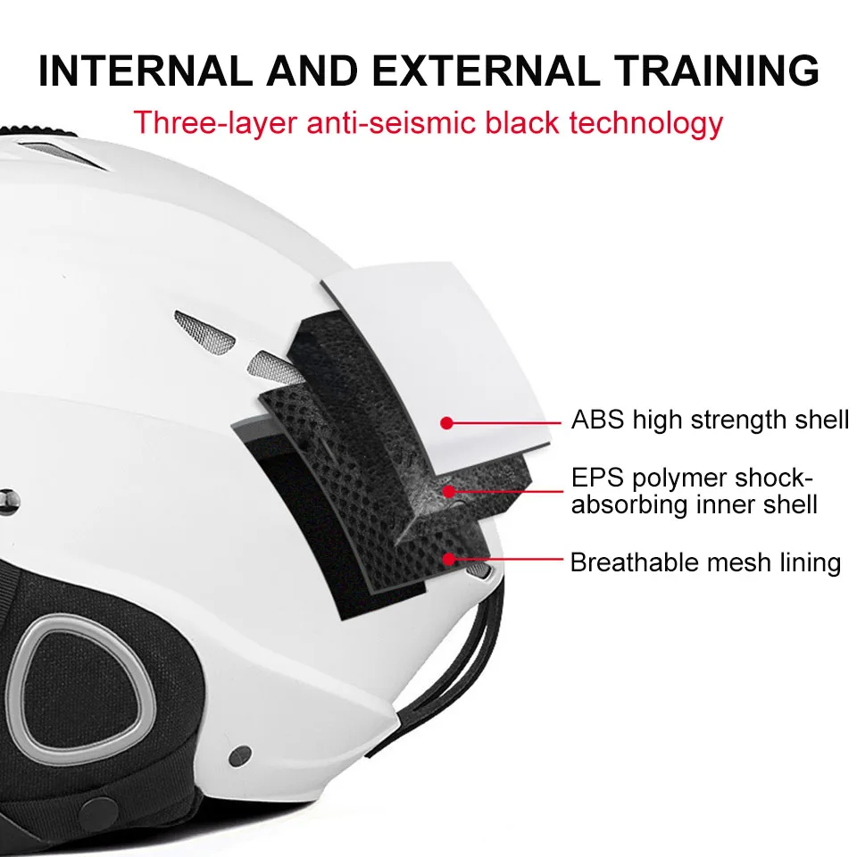 Coolfit Helm Ski Ringan 2022 dengan Sertifikat Keselamatan Helm Snowboard Cetakan Integral Bersepeda Ski Salju Pria Wanita Anak Kecil