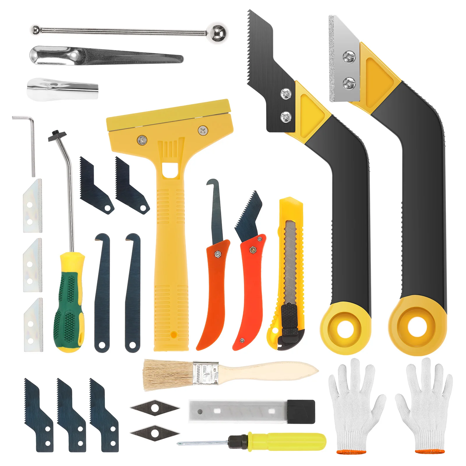 

11/26Pcs Grout Removal Tool Kit Multifunction Floor Tile Grout Cleaner with Grout Saw Hook/Serrated Knife Cleaning Blades Wrench