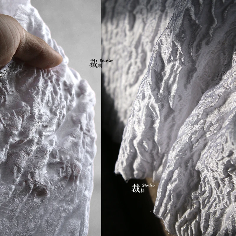 Drawing Three-Dimensional Heavy Industry Texture Fold Fabric Profile Transformation Handmade Clothing Designer Fabric