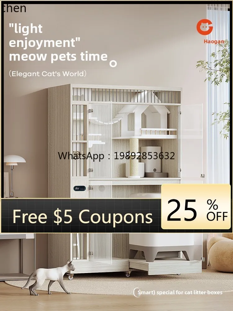

cat cage, fresh air cat villa home interior cabinet can put intelligent automatic cat litter box