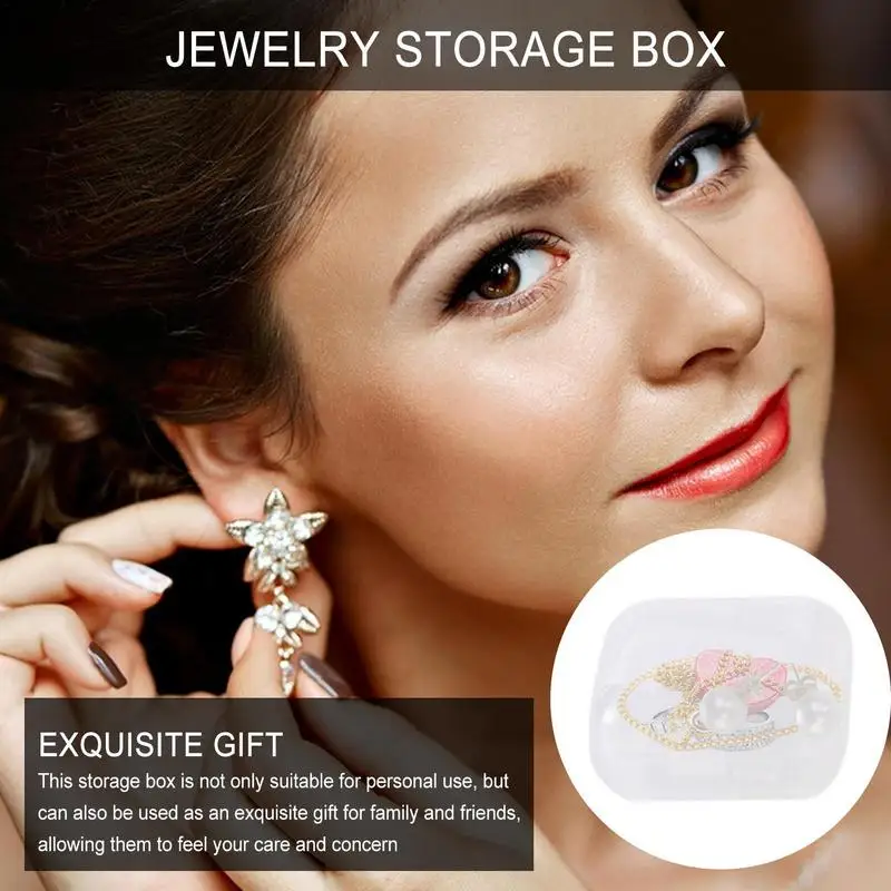 10PcsJewelry Storage Containers Earplugs Holder Dispaly Organizer Mini Clear Earrings Box Small Items Craft Box home accessories