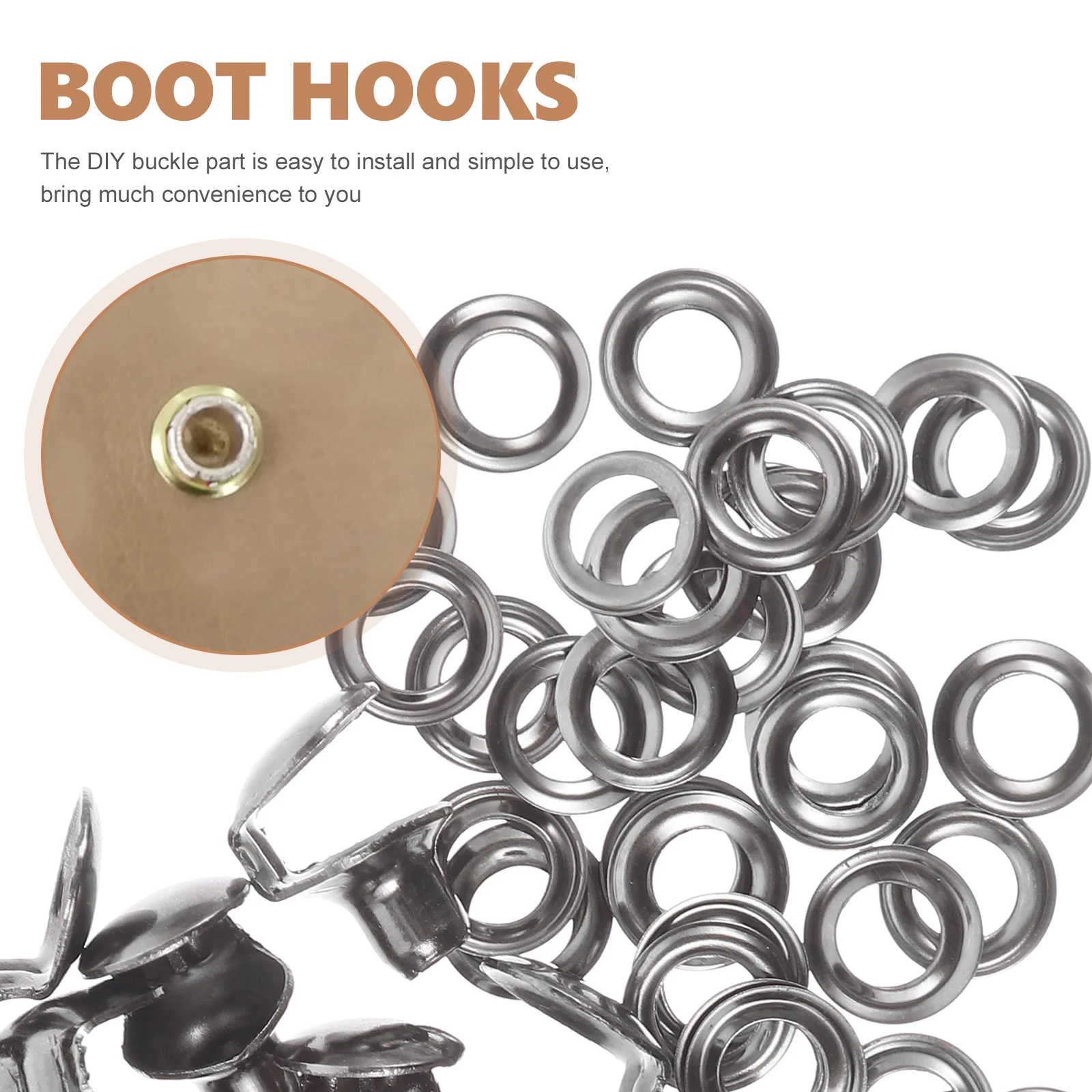 

20pcs Boot Decorative Accessories Shoe Buckle DIY Shoelace Hooks Brass Boot Hooks Kit Durable Easy Install Unique for Boots
