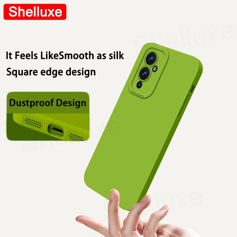 For OnePlus9 Case Shelluxe Square Liquid Silicone Soft Cover For OnePlus 9 9R 9RT One Plus 10 Pro 10R OnePlus9R OnePlus9RT Cases