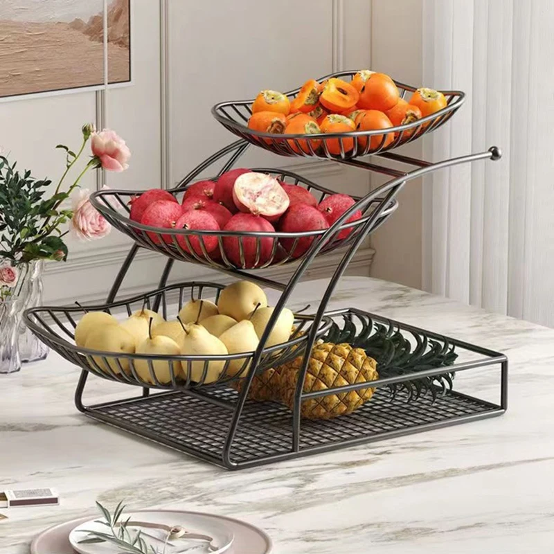 Kitchen Organizer Rack 3-Tier Seasoning Vegetable Fruit Rack Removable Stand Storage Rack