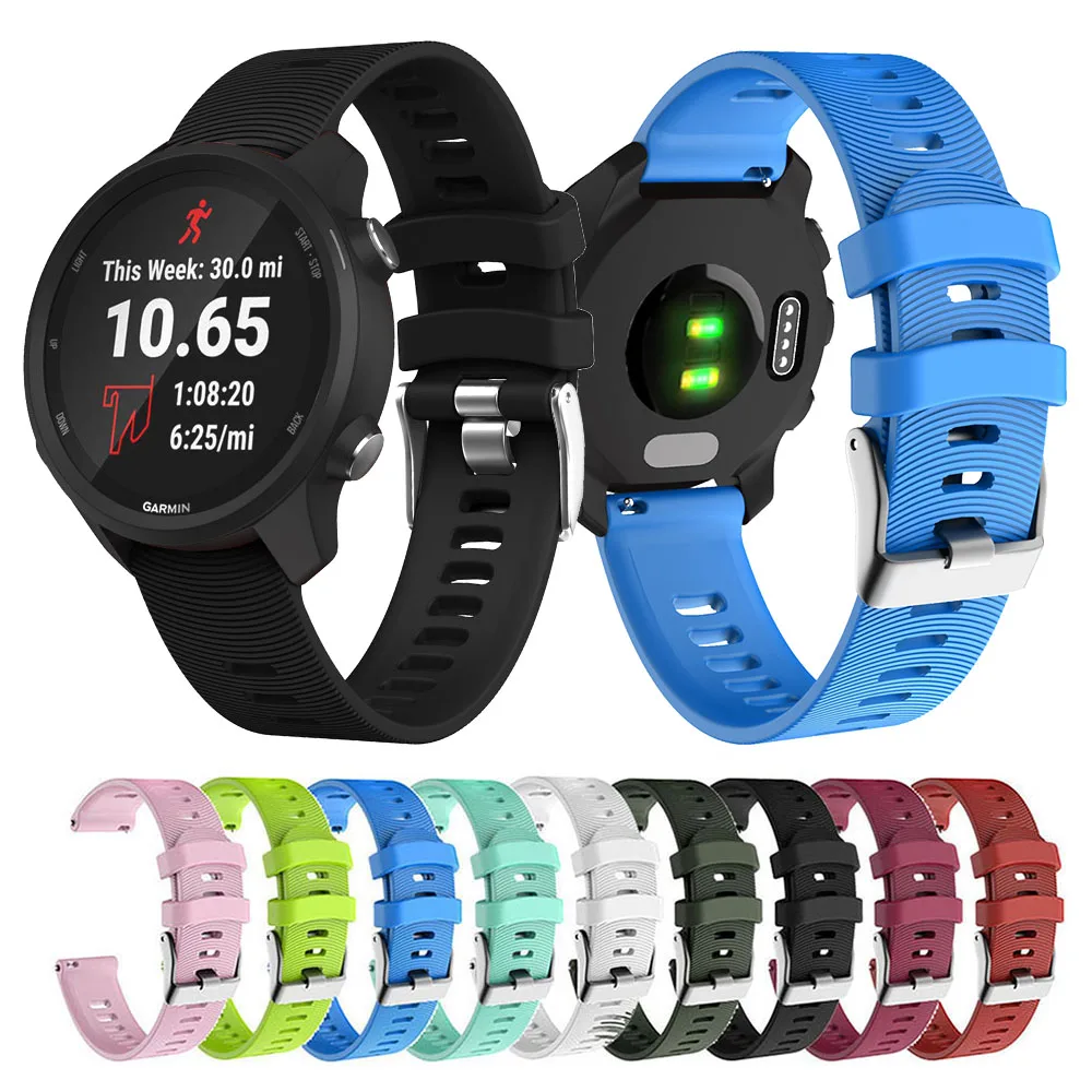 20mm Silicone Strap For Garmin Forerunner 245 245M 645 Vivoactive 5 Venu Smart Watch Band for Samsung Galaxy Watch 42mm Active 2