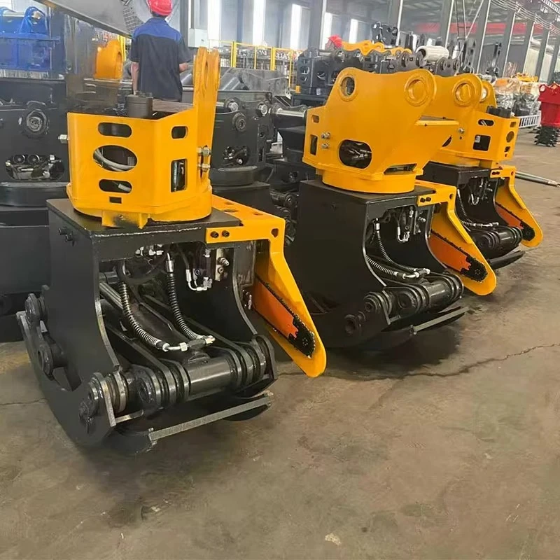 Robust Hydraulic Rotating Wood Grapple with Saw for 5 10 Ton Excavators Heavy Duty Logging and Land Clearing Tool