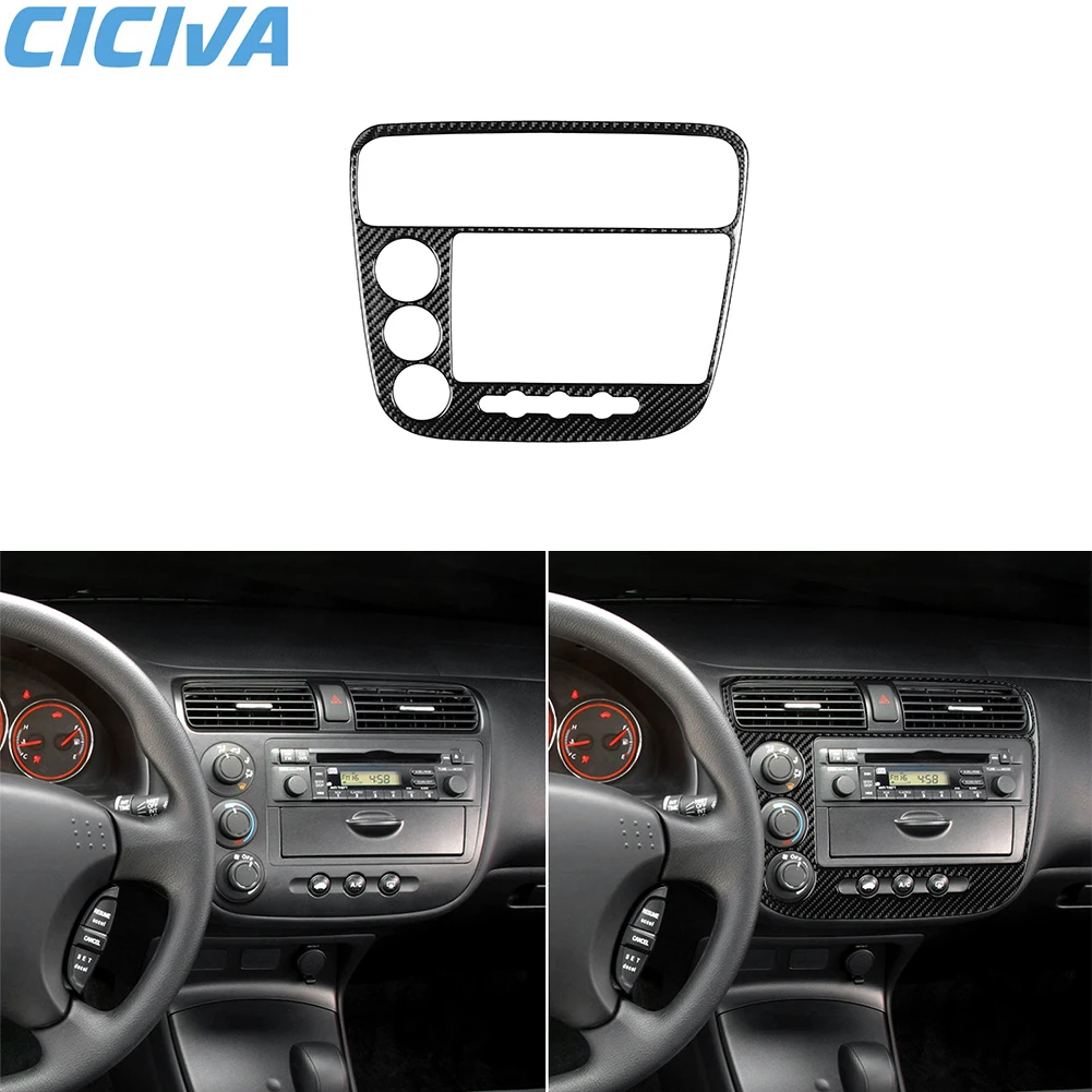 

Real Carbon Fiber Centre Console CD Panel Cover Trim For Honda Civic 2003-2005 Car Interior Accessories