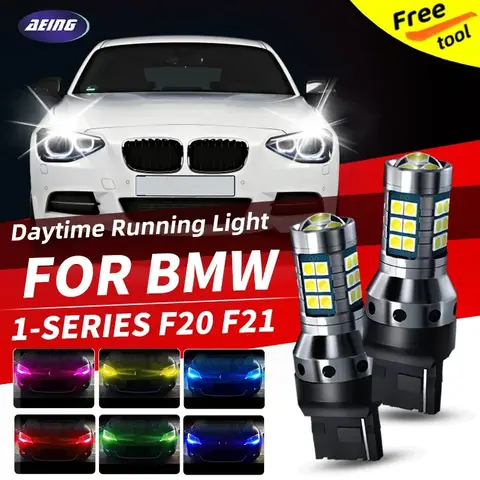 자동차 LED 전구, 주간 주행등, DRL 전구, 캔버스 오류 없음, BMW 1 시리즈 F20 F21 2014 2013 2012 2011, 2 개