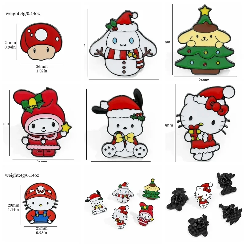 

Hello Kitty Metal Badges Disney Anime Cartoon Character Cinnamoroll Cute Pins Backpack Clothing Brooch Christmas Gift brooch
