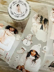 SCS Studio Vintage Snowy Serenity Girl Washi PET Tape for Card Making Decoration DIY Scrapbooking Plan Stickers