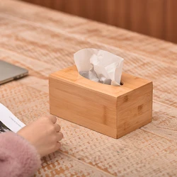 Creative Tissue Box Bamboo Lifting Environmental Protection Home Tissue Container Towel Napkin Tissue Holder Case Paper Towel