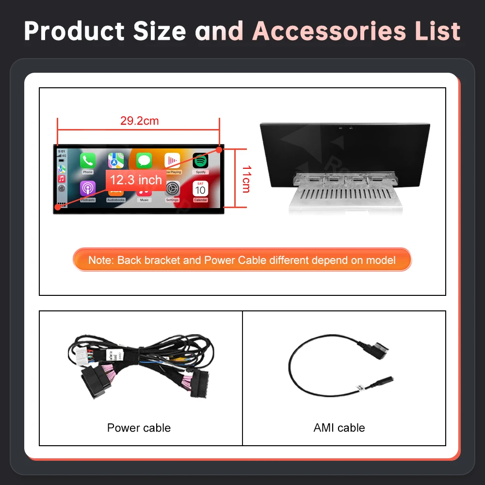 شاشة RoadTop للسيارة الوسائط المتعددة لأودي A1 2012-2018 شاشة لينكس 12.3 بوصة مع وظائف Carplay Android Auto Mirrorlink