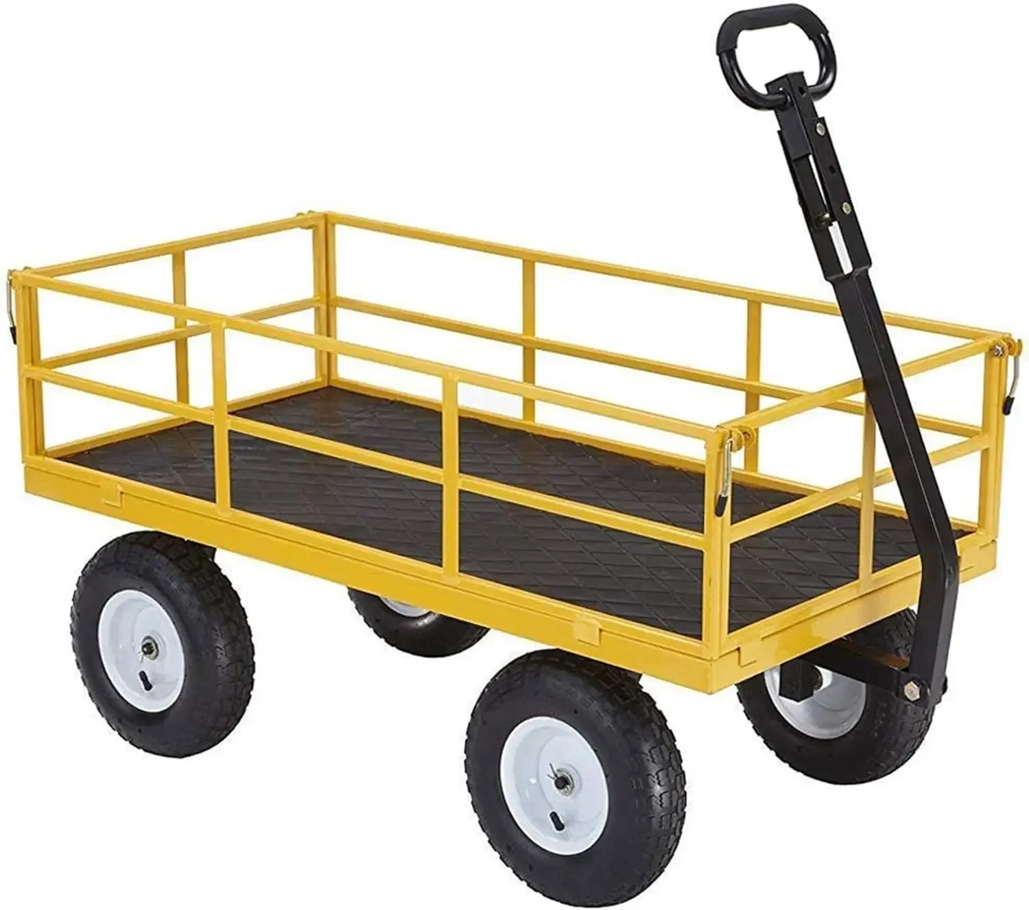 Heavy Duty Utility Cart, All Terrain Garden Wagon, 1200 Lb, Yellow