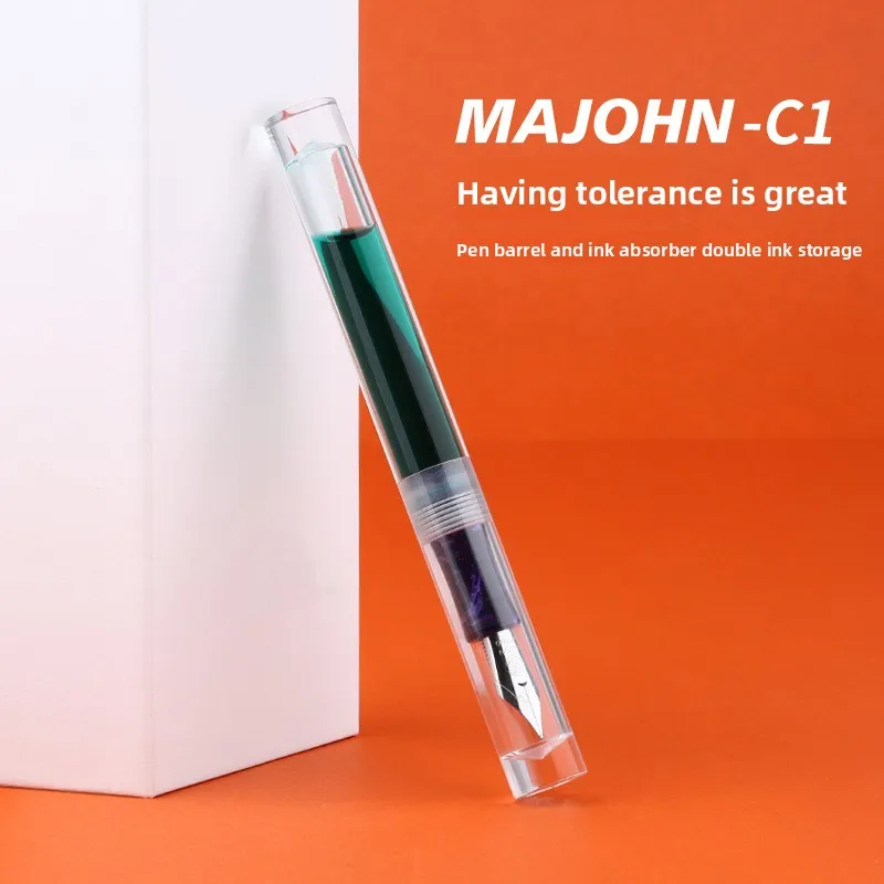 

MOONMAN C1 Transparent Eyedropper Fountain Pen EF F M Nib Ink Pen for Business School Office Writing Supplies Stationery