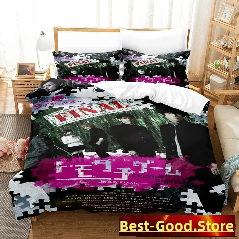 Fashion 3D Printed Anime Tomodachi Game Bedding Set Single Twin Full Queen King Size Bed Set Aldult Kid Bedroom Duvet Cover Sets