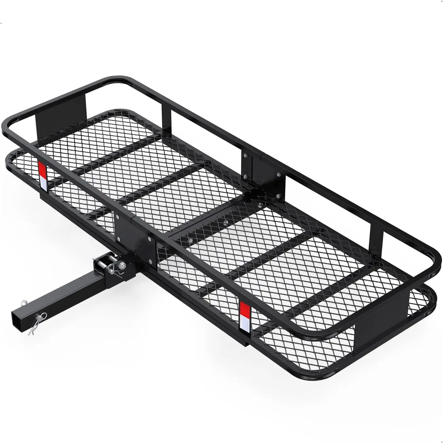 60x24x6  Cargo Carrier for 2 Inch Receiver, 500LB Capacity Hitch Mount Cargo Rack Carrier, Folding Hitch Cargo Basket with