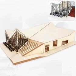 1/100 1/150 Miniature Architecture Model Material Container Prefabricated House Assembly Building Model Kit Wooden Constructor