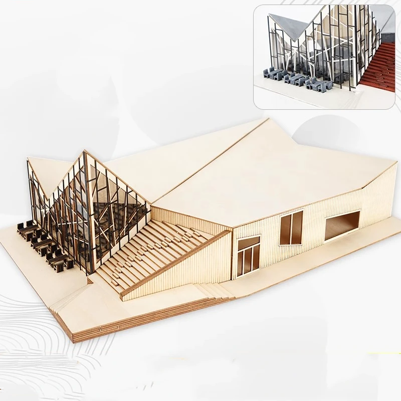 1/100 1/150 Miniature Architecture Model Material Container Prefabricated House Assembly Building Model Kit Wooden Constructor