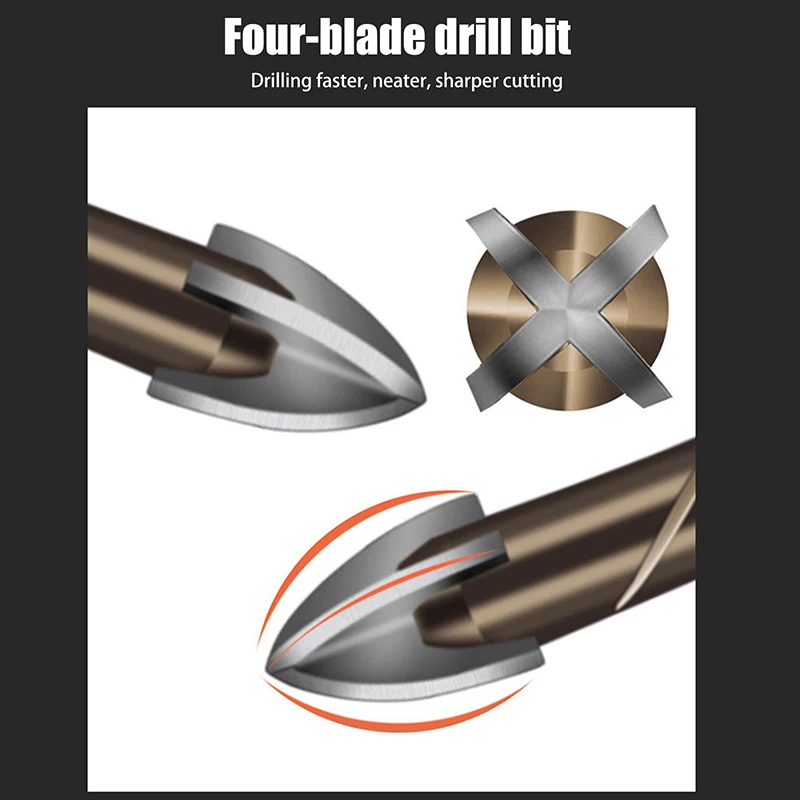 3-12mm Cross Hex Tile Drill Bits Set For Glass Ceramic Concrete Hole Opener Brick Hard Alloy Triangle Bit Tool Kit Metal Drill