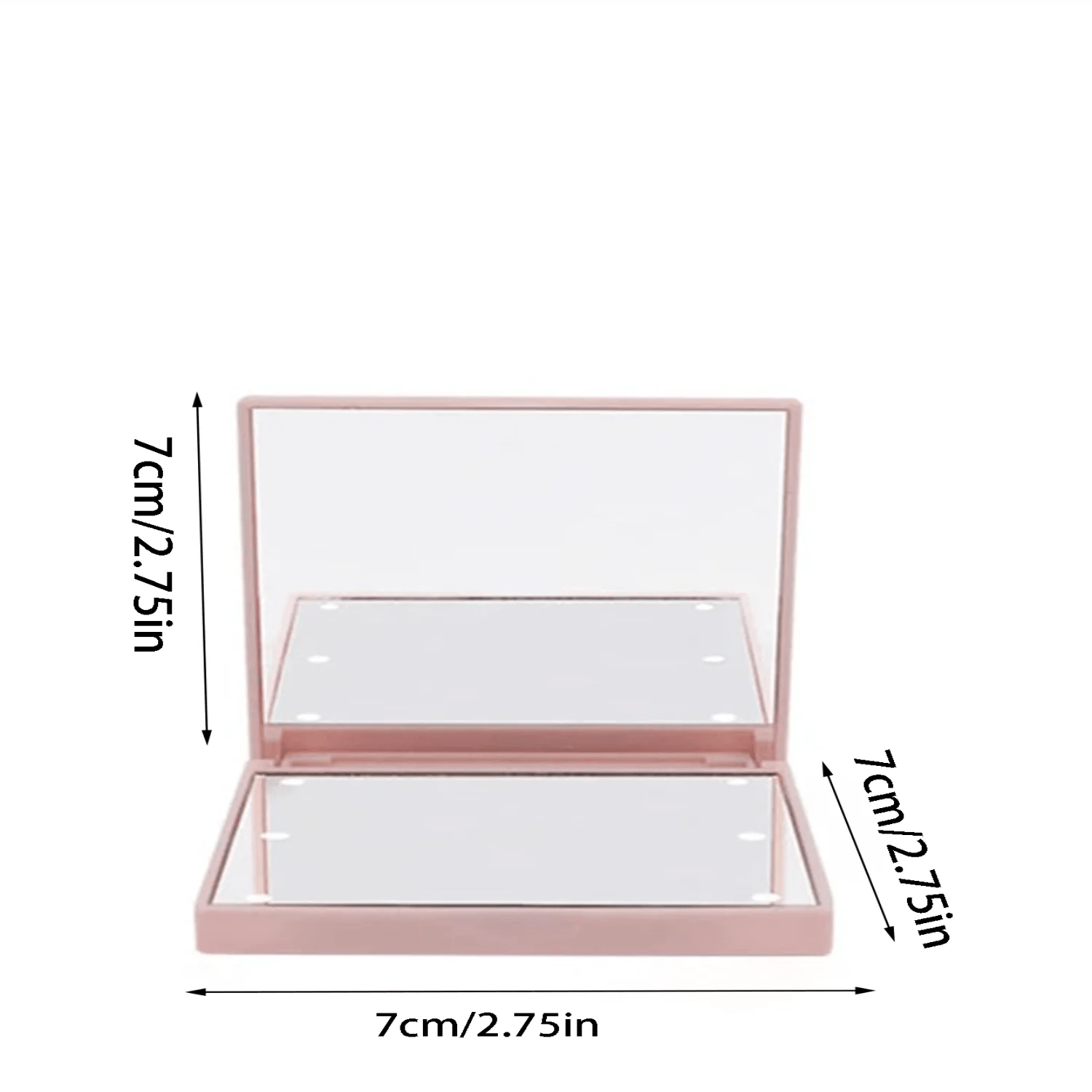 1Pc Portable Lighted Pocket Mirror With Double Sided Foldable Makeup Mirror, Battery Not Included (Need To Be Purchased Separate