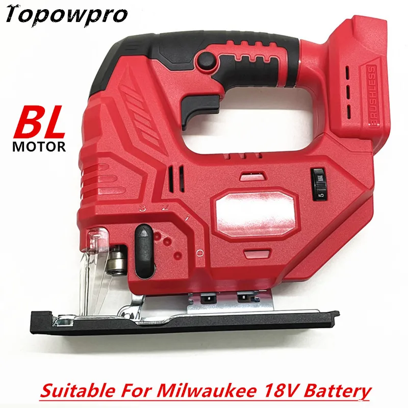 Brushless Cordless Jig Saw 0°-45° Bevel Cuts Electric Curved Saw Woodworking Cutting Tool Fit For Milwaukee 18V Battery