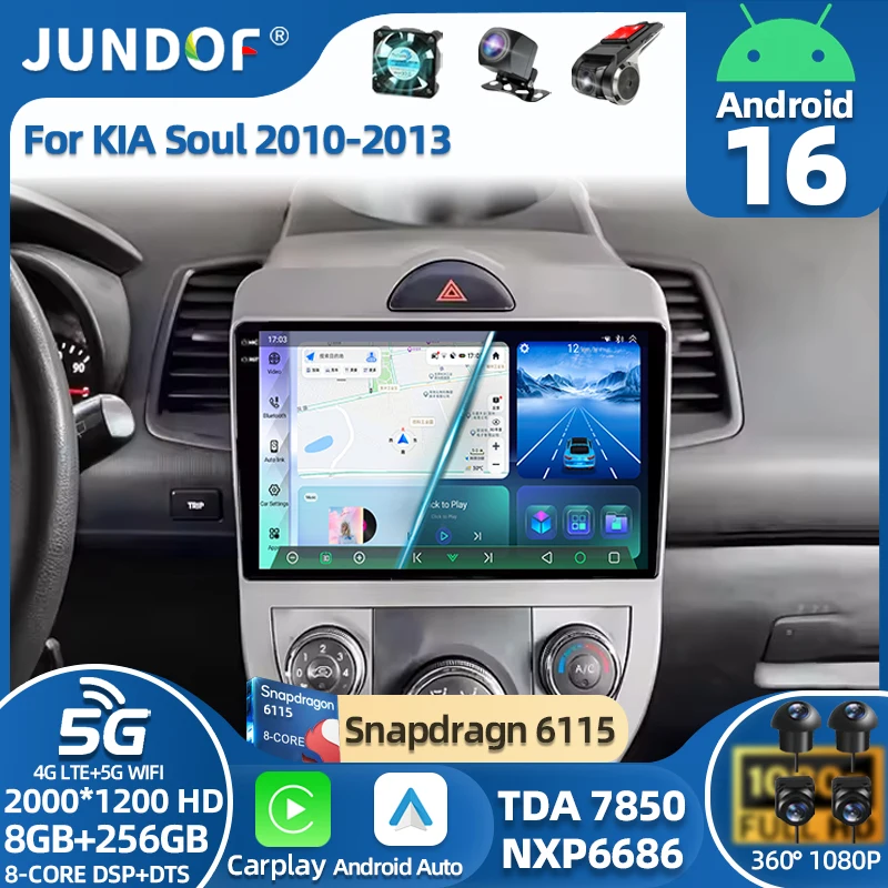 

Android 16 Carplay Auto WIFI+4G Car Radio For Kia Soul 2010 2011 2012 2013 Multimedia Video Player Stereo GPS Navigation