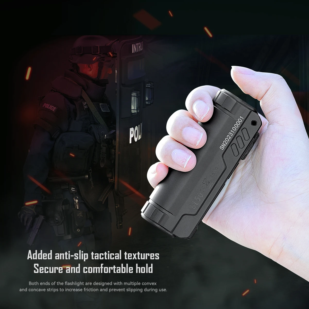 IMALENT BL50 EDC Flashlight 3600 Lumens Cree XHP50 HI LED Type-C Rechargeable Dual Light Source for Camping and Work Lights.