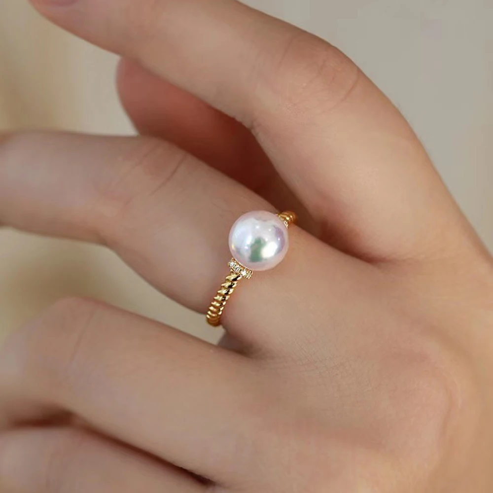 

3 шт. DIY жемчужные аксессуары 925 серебряное кольцо с жемчугом пустой держатель, модный золотой серебряный держатель для колец с круглыми бусинами 8-11 мм