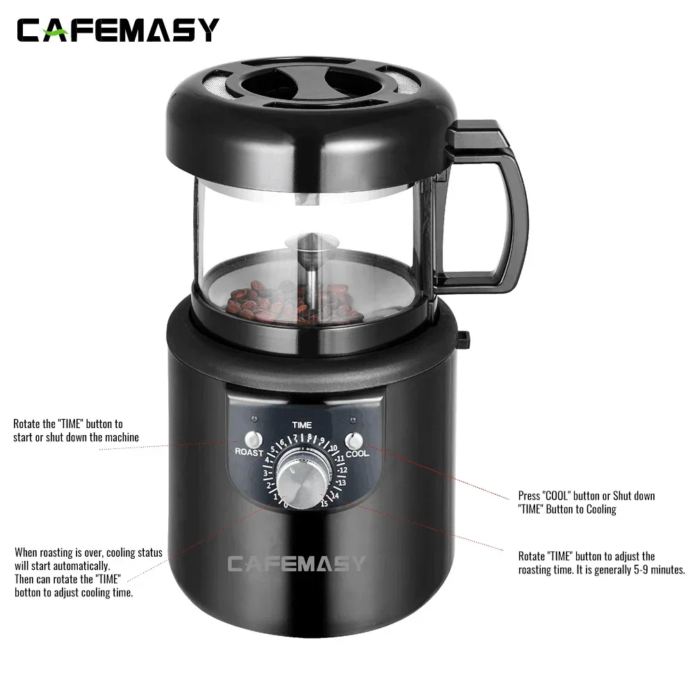 Torréfacteur électrique 2 en 1 pour la maison, torréfaction et refroidissement, sans fumée, cuisson des grains de café, torréfacteur entièrement automatique