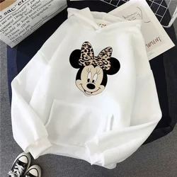 2024 New Disney Minnie Mouse Sweatshirt Clothes Mickey Hoody Top Autumn and Winter Fashion Sweatshirts Casual Y2K Women Clothing