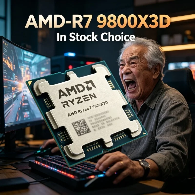 AMD Powerful Ryzen 7 9800X3D Gaming CPU, 8C16T, 4.7GHz/5.2GHz, 96MB L3 Cache, 4nm Zen5, AM5 DDR5, 120W, Loose Tray, No Cooler