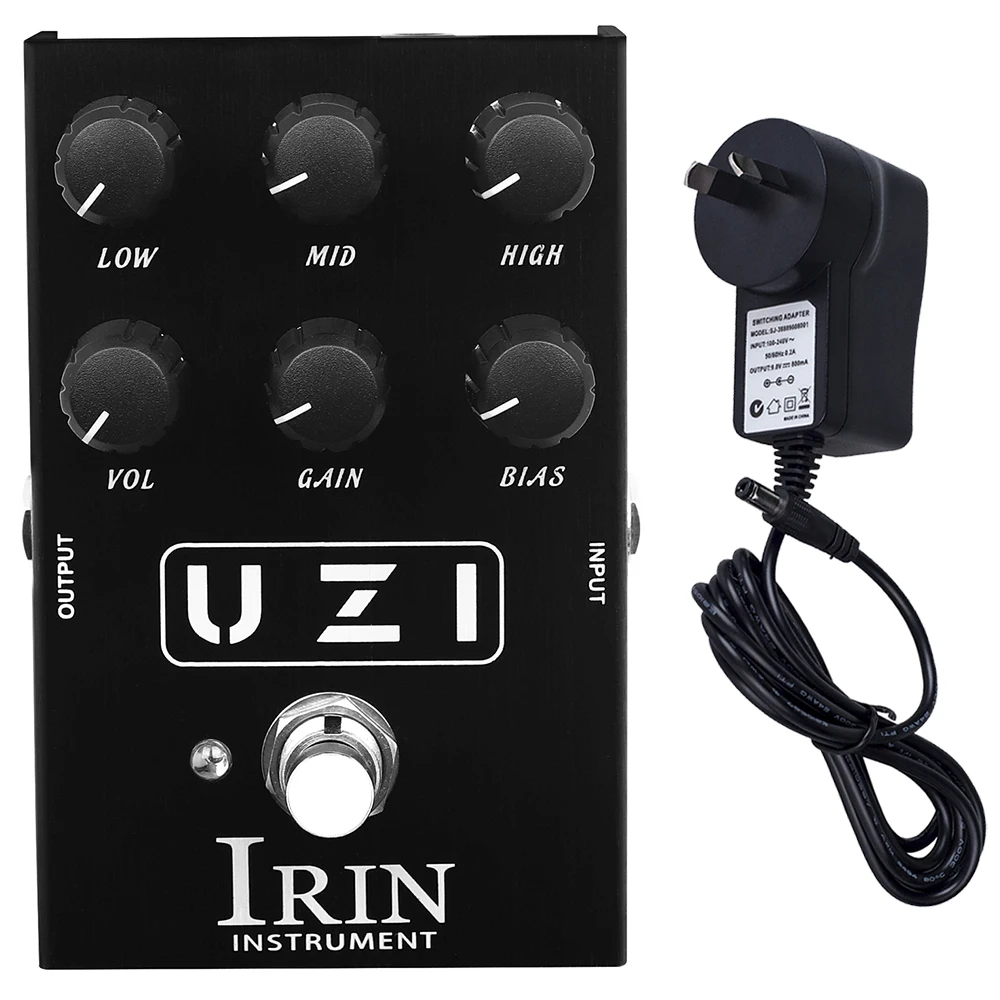 

IRIN AN-35 UZI Guitar Distortion Effect Pedal British American Distortion Effect Electric Guitar Accessoreis with 9V Adapter