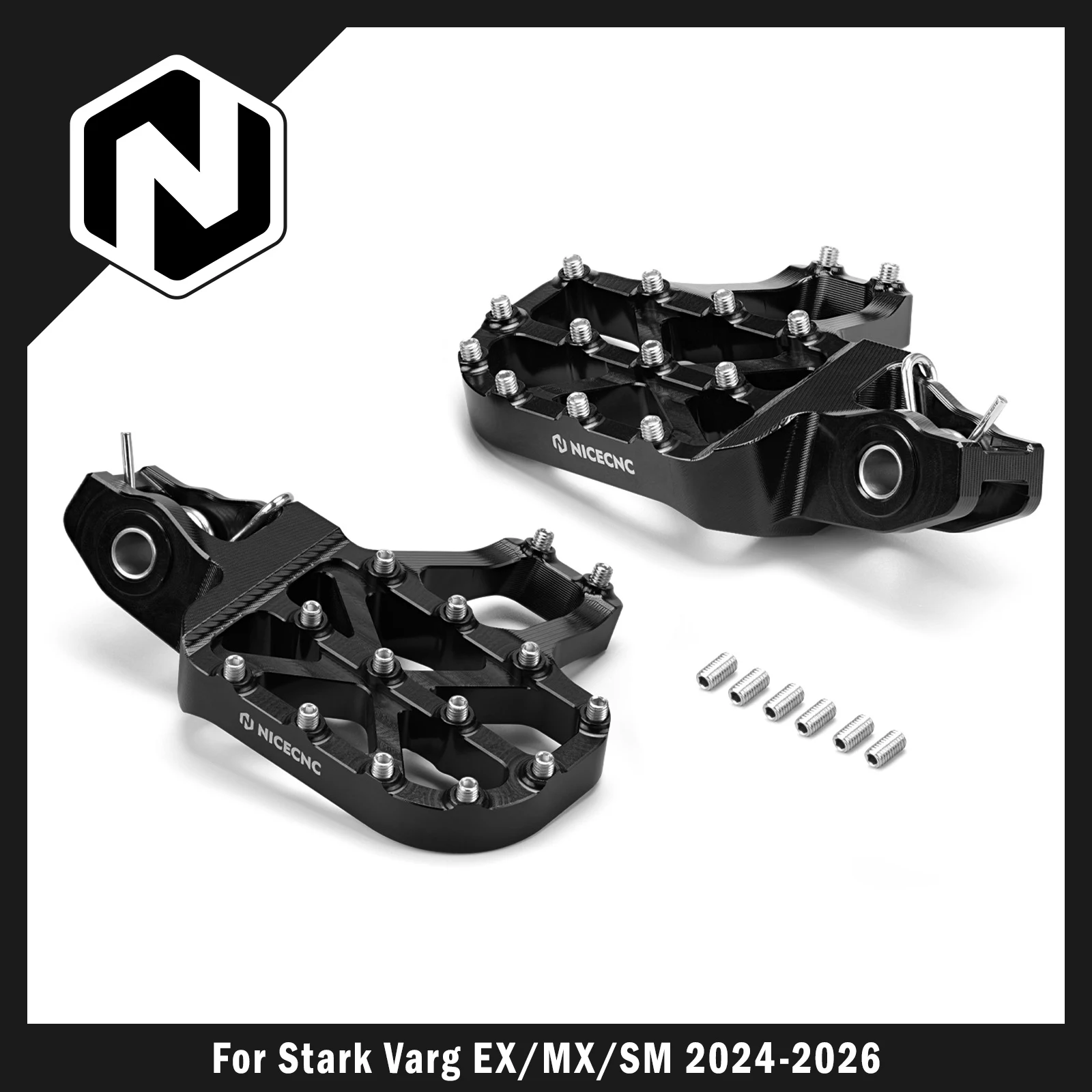 NICECNC für Stark Varg EX 2024 2025 2026 Motocross Geschmiedete Verlängerungs-Fußrasten für Stark Varg MX SM Elektro-Dirtbike