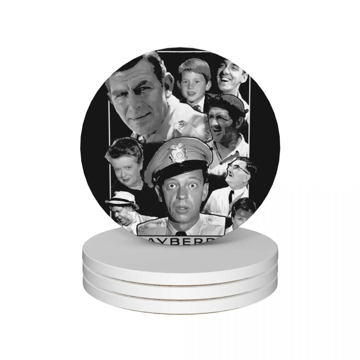 

First Day Of Retro Andy Griffith Mayberry Ceramic Coasters (Set of 4) drink set white Creative custom Coasters