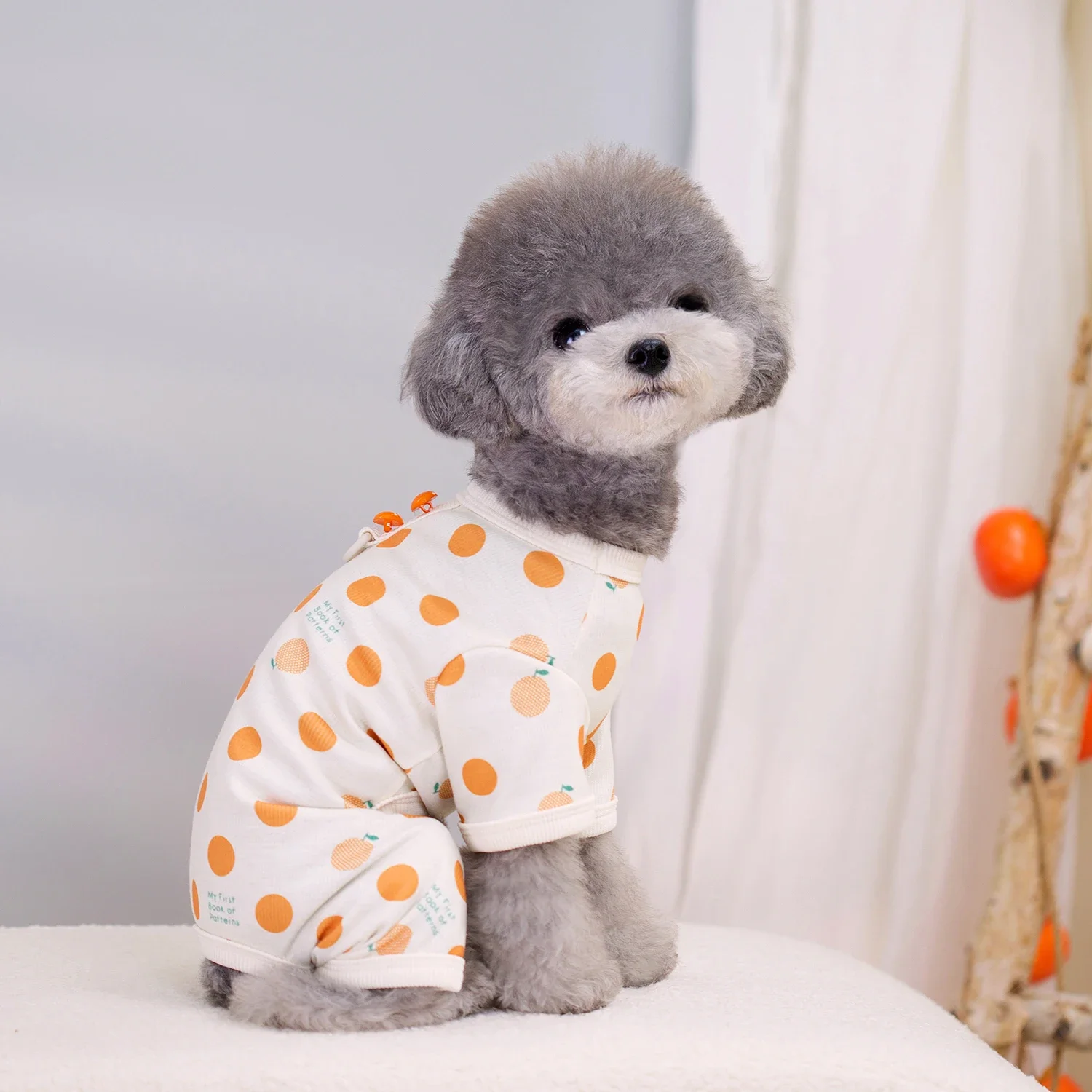 Spring Dog Pajamas Pet Dog Clothes for Small Dogs Dot Pattern Puppy Jumpsuits Lovely Soft Cat Onesize Pet Outfits Dog Apparel