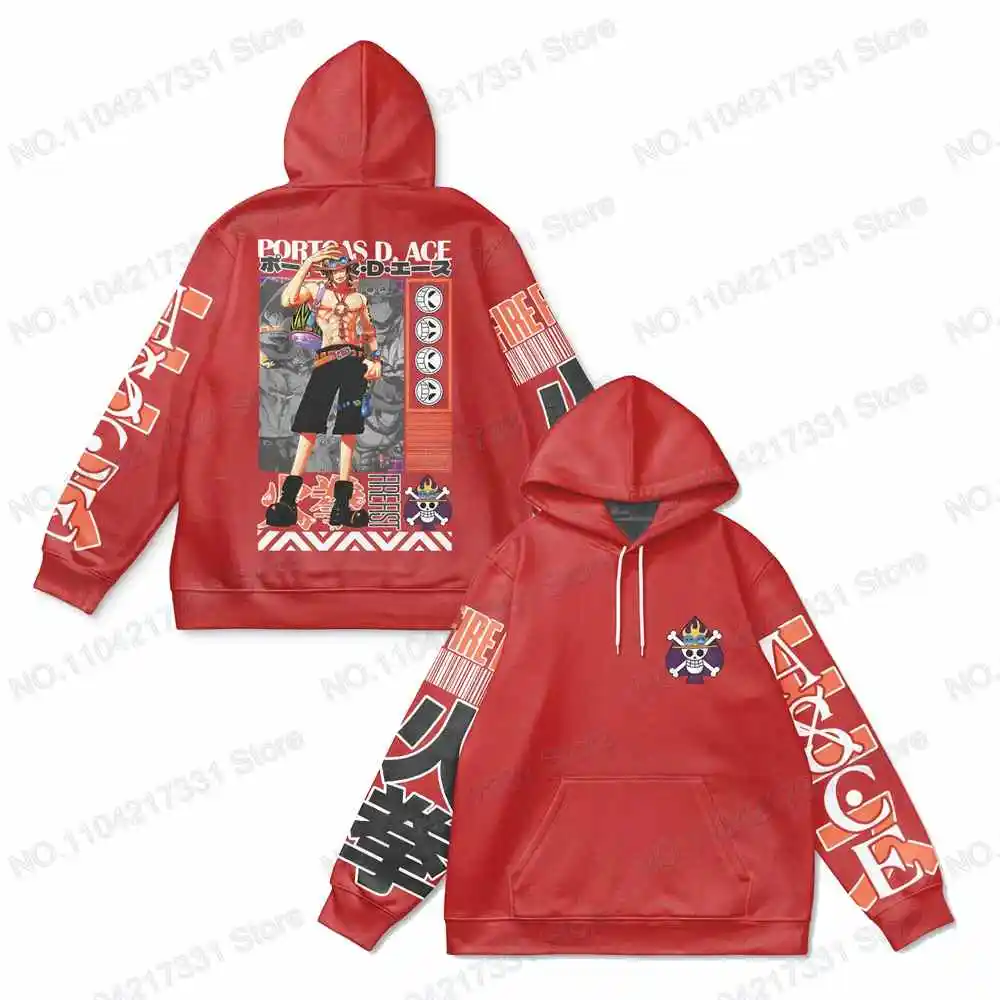 6th One Piece-Anime Hip Hop Fashion Streetwear Y2K Harajuku Pop Anime Print Autumn Hoodie Men's Punk Casual Colorful Sweatshirt