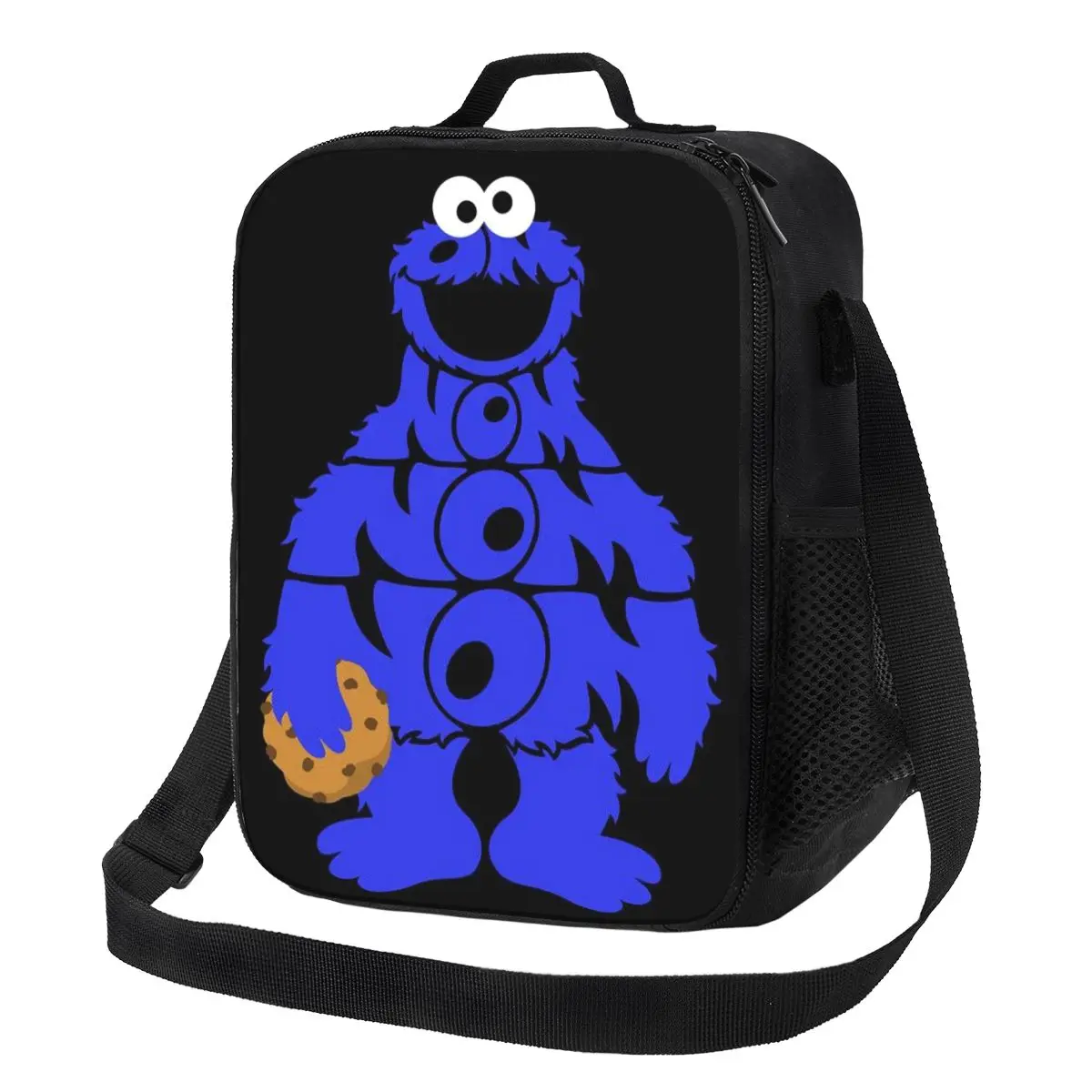

Custom Cookie Monster Television Programs Lunch Bag Men Women Cooler Warm Insulated Lunch Boxes for Kids School